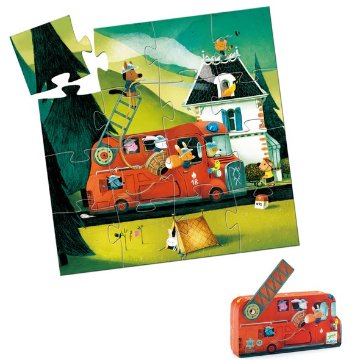 フランスおもちゃブランド「ジェコ」ジグソーパズル”ファイヤートラック” 知育玩具子供 紙製クリスマスプレゼント・お誕生日プレゼントに！の画像