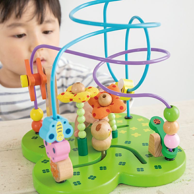 1歳お誕生日プレゼント・こどもの日ギフトに♪「おさんぽくまさん」 様々な要素が盛り込まれた知育玩具木のおもちゃ木製玩具ルーピングトイの画像