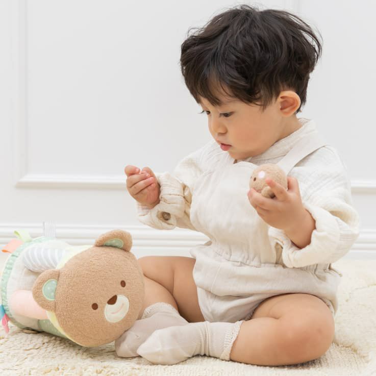 ご出産祝いに！安心・安全の布おもちゃ☆エドインター☆アニマルブロック色々な遊びができるベビー用おもちゃの画像