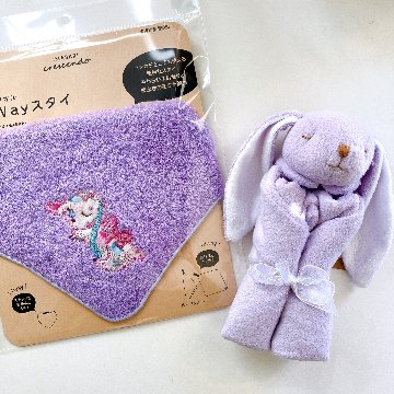 安心の日本製メイドインジャパン今治タオルImabariご出産祝いに身長が測れるタオル バスタオル赤ちゃん用品ベビー用品たれ耳うさぎお揃いの２ウェイビブも♪の画像