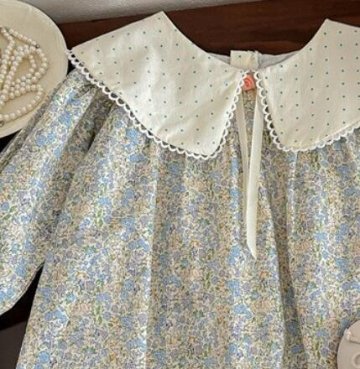 リバティ風小花柄 子供用ワンピース｜女の子服 90サイズ｜お出かけ着・発表会・お誕生日プレゼントにの画像