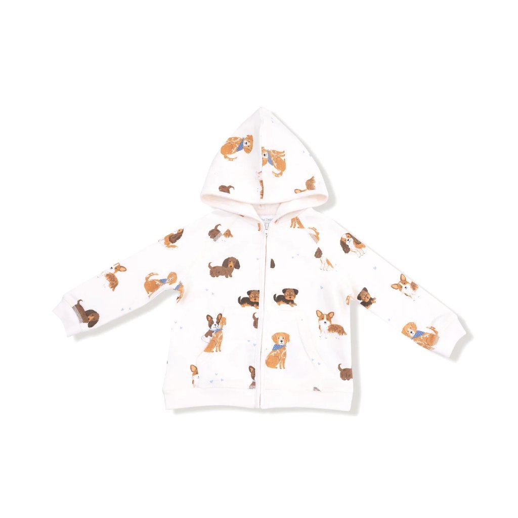 サンフランシスコ発ベビー服・子供服ブランド「エンジェルディア」子犬パピー柄パーカー男の子服・女の子服12-18ヵ月85サイズ、18-24ヵ月90サイズ、3T100サイズの画像