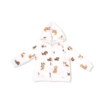 サンフランシスコ発ベビー服・子供服ブランド「エンジェルディア」子犬パピー柄パーカー男の子服・女の子服12-18ヵ月85サイズ、18-24ヵ月90サイズ、の画像