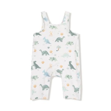 サンフランシスコ発ベビー服・子供服ブランド「エンジェルディア」恐竜柄オーバーオール男の子服・女の子服6-12ｍ（目安70-80）12-18ヵ月（目安85サイズ）の画像