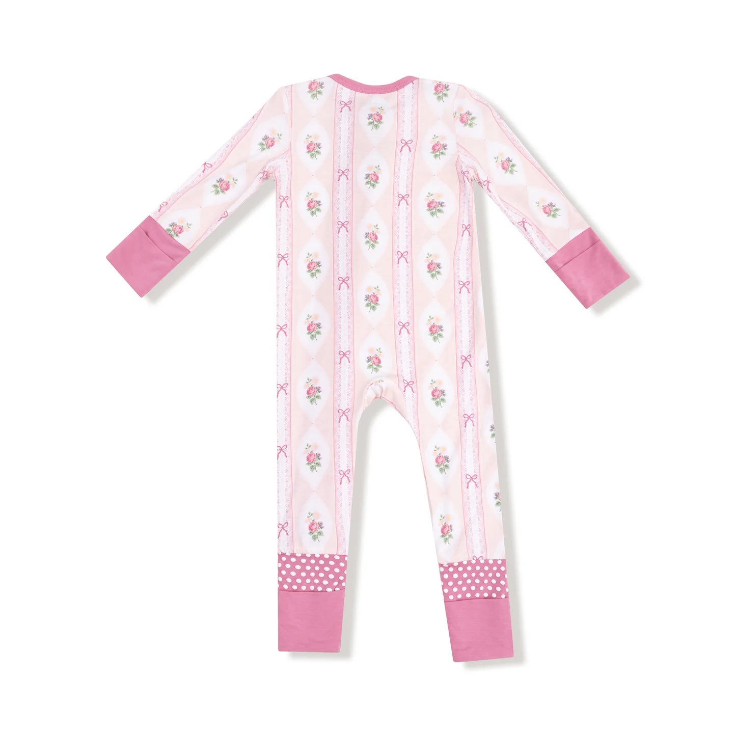 ご出産祝い・お誕生日プレゼントに！サンフランシスコ発ベビー服ブランド「エンジェルディア」ジッパーで脱ぎ着も楽々赤ちゃん服・カバーオール表示サイズ3-6Mと6-12ｍの画像