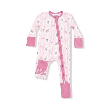 ご出産祝い・お誕生日プレゼントに！サンフランシスコ発ベビー服ブランド「エンジェルディア」ジッパーで脱ぎ着も楽々赤ちゃん服・カバーオール表示サイズ3-6Mと6-12ｍの画像