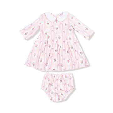 ご出産祝いに！サンフランシスコ発ベビー服ブランド「エンジェルディア」お花柄ワンピースブルマ付き表示12-18m（目安80-85サイズ）女の子服・赤ちゃん服お出かけに♪の画像