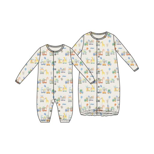 ご出産祝い・ご出産準備に！サンフランシスコ発ベビー服ブランド「エンジェルディア」2ウェイオール赤ちゃん服・カバーオール表示サイズ0-3M（目安50-60）お揃いのベビー用帽子も！の画像