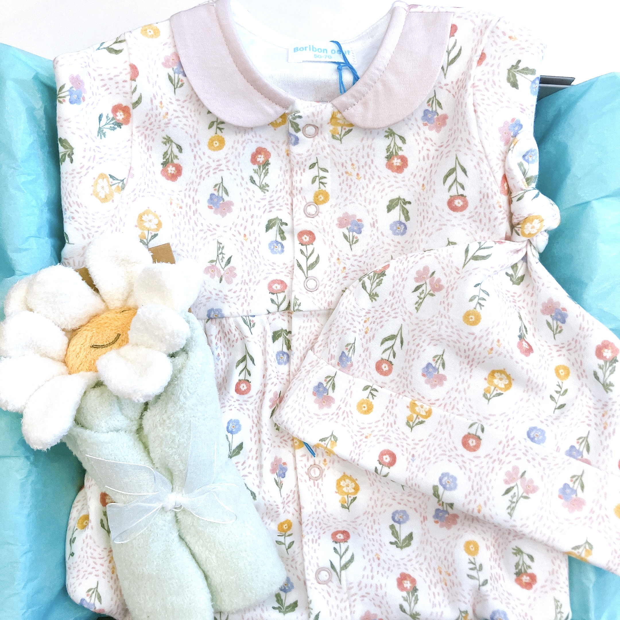 【ラッピング無料】出産祝いに人気｜日本製ベビー服2WAYオールギフト｜女の子におすすめ【上質な贈り物】Boribonウーフ｜新生児から長く使えますの画像