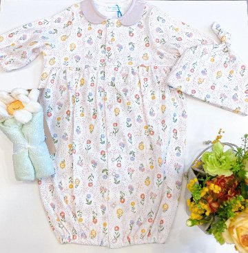 【ラッピング無料】出産祝いに人気｜日本製ベビー服2WAYオールギフト｜女の子におすすめ【上質な贈り物】Boribonウーフ｜新生児から長く使えますの画像