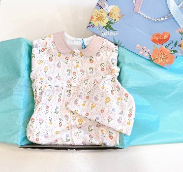 【ラッピング無料】出産祝いに人気｜日本製ベビー服2WAYオールギフト｜女の子におすすめ【上質な贈り物】Boribonウーフ｜新生児から長く使えますの画像