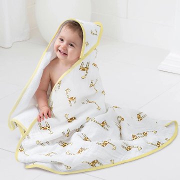 【出産祝いに人気】新生児〜幼児まで使えるエイデンアンドアネイ フード付きタオル＆ウォッシュクロスセット｜コットン100％・大判87cmの画像