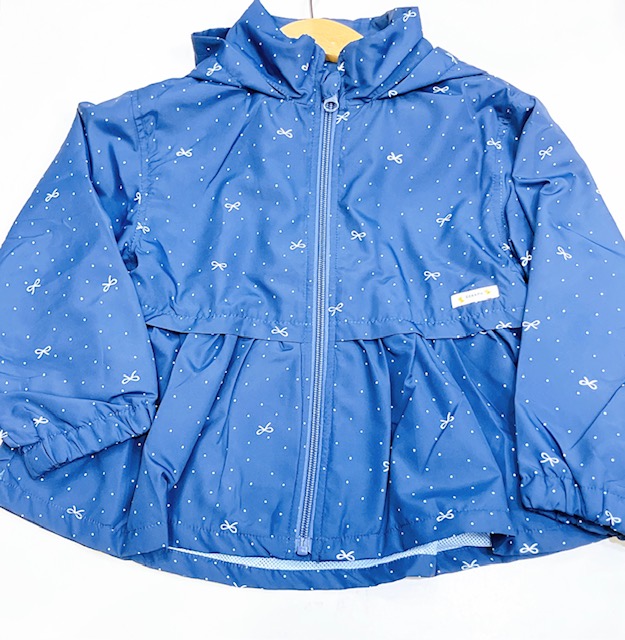 110サイズ｜女の子3点セット ペプラムデザインがかわいい♪ ウィンドブレーカー×長袖Tシャツ×半袖Tシャツ｜季節の変わり目に便利な着まわし3点セットの画像