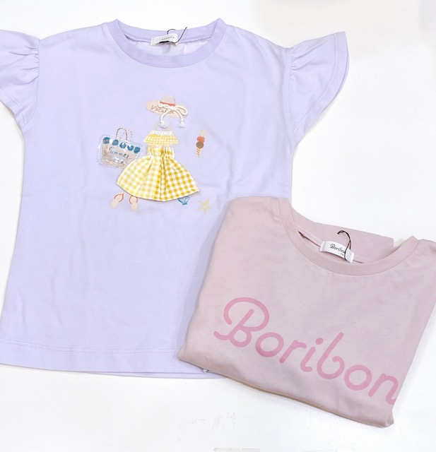 110サイズ｜女の子3点セット ペプラムデザインがかわいい♪ ウィンドブレーカー×長袖Tシャツ×半袖Tシャツ｜季節の変わり目に便利な着まわし3点セットの画像