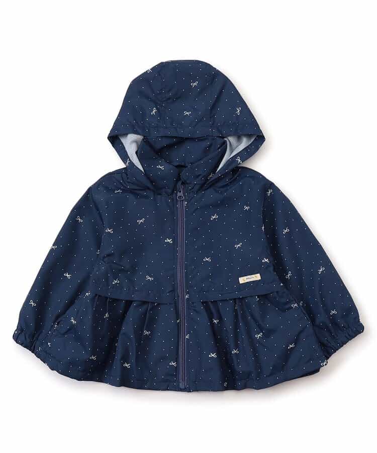 110サイズ｜女の子3点セット ペプラムデザインがかわいい♪ ウィンドブレーカー×長袖Tシャツ×半袖Tシャツ｜季節の変わり目に便利な着まわし3点セットの画像