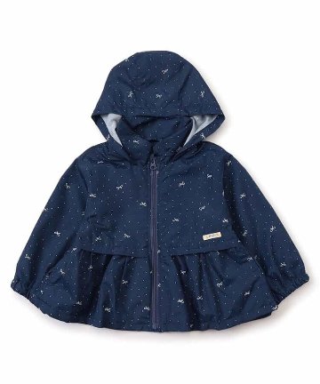 110サイズ｜女の子3点セット ペプラムデザインがかわいい♪ ウィンドブレーカー×長袖Tシャツ×半袖Tシャツ｜季節の変わり目に便利な着まわし3点セットの画像