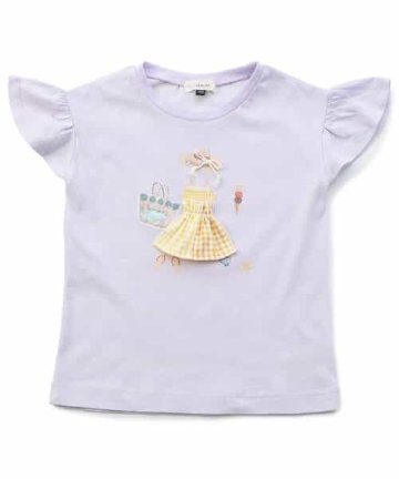 110サイズ｜女の子3点セット ペプラムデザインがかわいい♪ ウィンドブレーカー×長袖Tシャツ×半袖Tシャツ｜季節の変わり目に便利な着まわし3点セットの画像