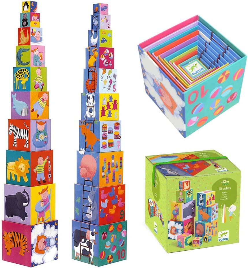 出産祝い・お誕生日プレゼントに！フランスベビー知育玩具ブランド「ジェコ」10ファニーブロックス長ーく遊べる赤ちゃん用おもちゃの画像