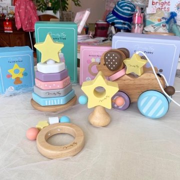 木製おもちゃ出産祝いにぴったり。パステルカラーがかわいい木製玩具シリーズミルキートイ「ドリーミーツリー」知育玩具画像