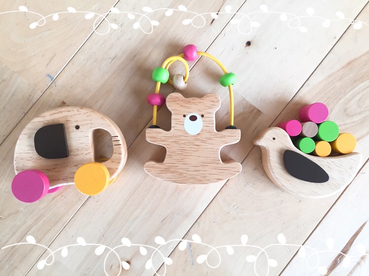 木のおもちゃ ベビー向けルーピングベア赤ちゃん おもちゃ ビーズコースター 木製玩具出産祝い 内祝い 画像