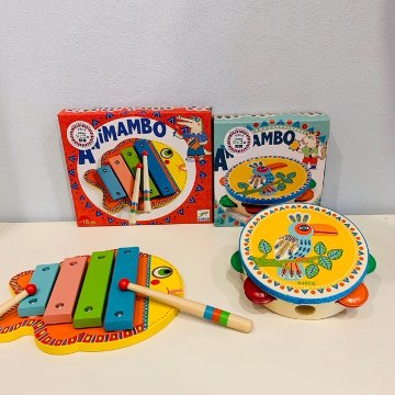 フランス発おもちゃブランド「DJECOジェコ」対象3歳以上アニマンボシリーズ タンバリン 楽器玩具お誕生日プレゼントに！画像