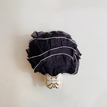 ご出産祝いにおすすめ！日本製ベビー服/赤ちゃん服女の子コーデフラワーブーケブルマ（ネイビー/ベージュ）サイズ80-90目安1-2歳画像