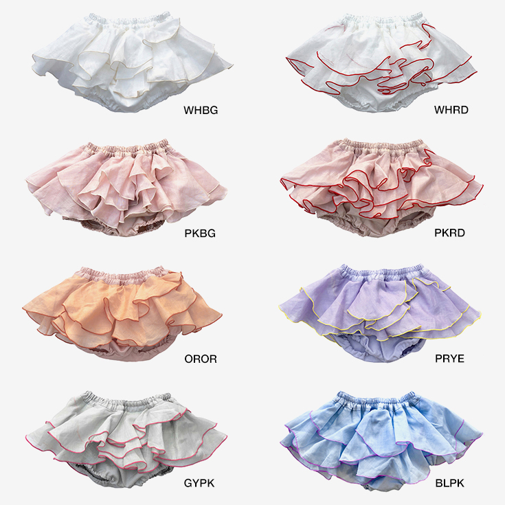ご出産祝いにおすすめ！日本製ベビー服お洋服とスタイが合体した「ビブシィ」60-80サイズベビー服フラワーフリルビブシィブルー/ピンク画像