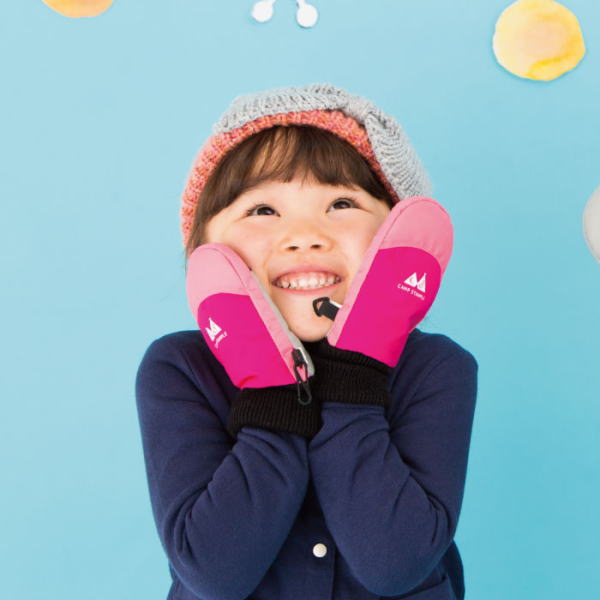 赤ちゃん・子供用撥水加工あったか手袋ミトン2色日本のベビー用品、子供用品ブランド「スタンプル」お誕生日プレゼント・プチギフトに（ピンク・SSサイズ3-4歳用）画像