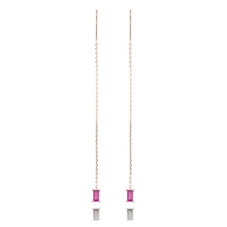 K10PG バケットカットルビーロングピアス の画像