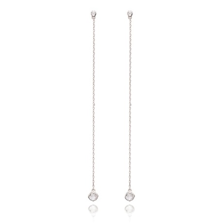 Pt900 ローズカットダイヤロングピアスの画像