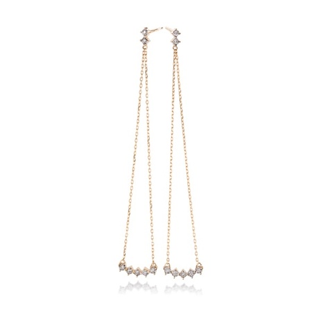 K18YG シャンデリア・ダイヤロングピアスの画像