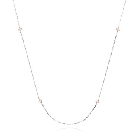 K18YG/WG マルチカラー・ダイヤロングネックレスの画像