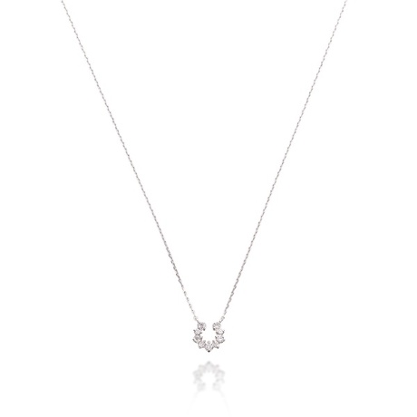 K18WG フラワーペタル・ダイヤネックレスの画像