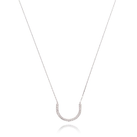 K18WG ホースシュー・ダイヤネックレスの画像