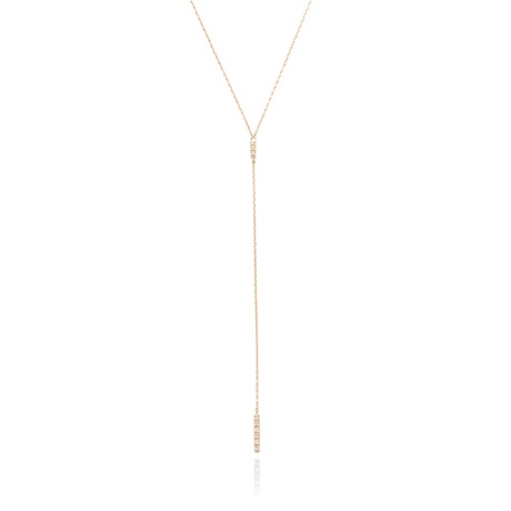 K18YG　ミニバー・ダイヤロングネックレスの画像