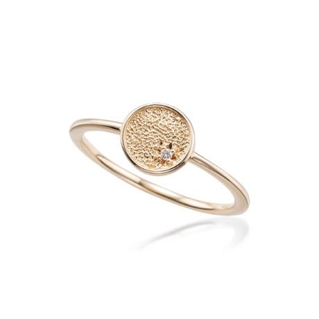 K10YG ピールプレート・ダイヤリングの画像