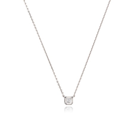 Pt900　スクエアカット・ダイヤネックレスの画像
