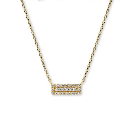 K18YG　ダイヤプレートネックレスの画像