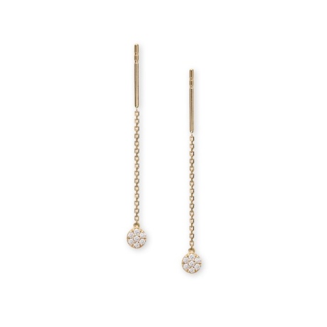 K10YG　セルクルロング・ダイヤピアスの画像