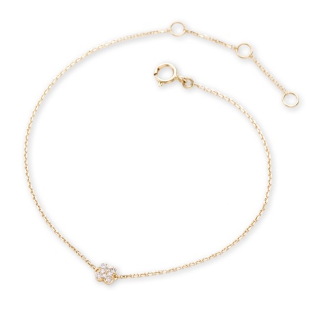 K10YG　フラワーダイヤブレスレットの画像