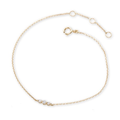 K10YG　スリーポイントダイヤブレスレット の画像