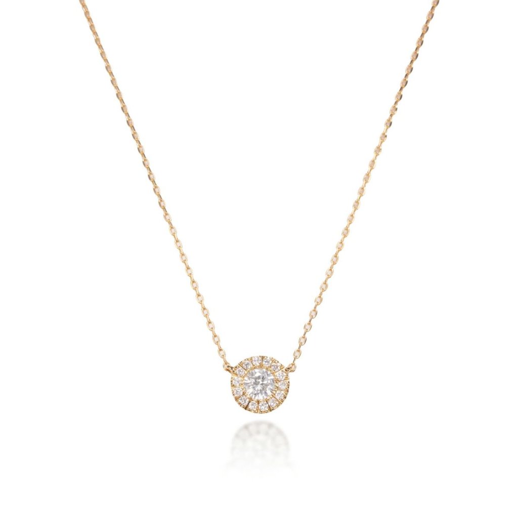 受注生産　K18YGバースデーストーンプレシャスネックレス　4月・ダイヤの画像