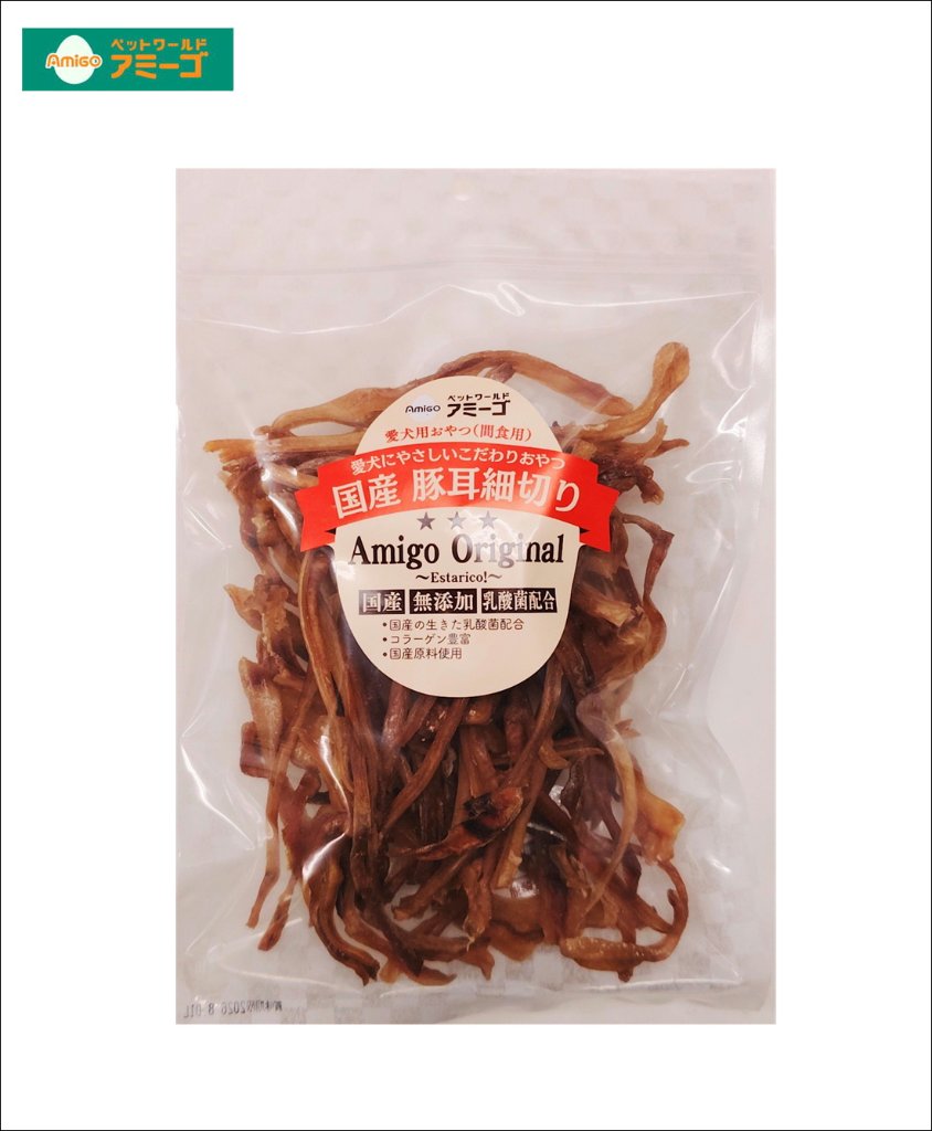 AM国産豚耳細切 150g 乳酸菌配合の画像