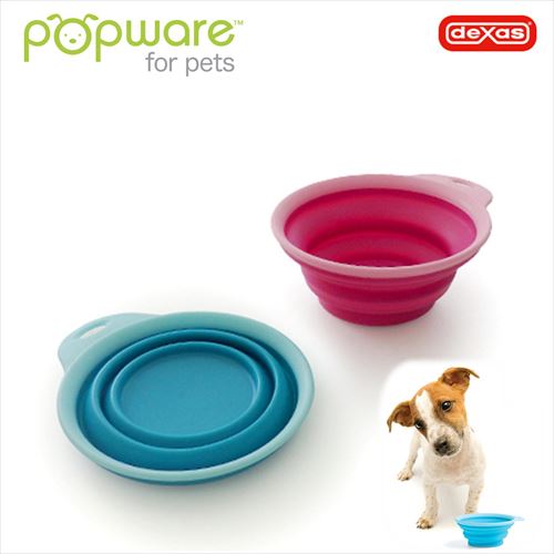Popware ぺたんこボウル　[給水　折りたたみ　カラビナ付き　Dexas]の画像