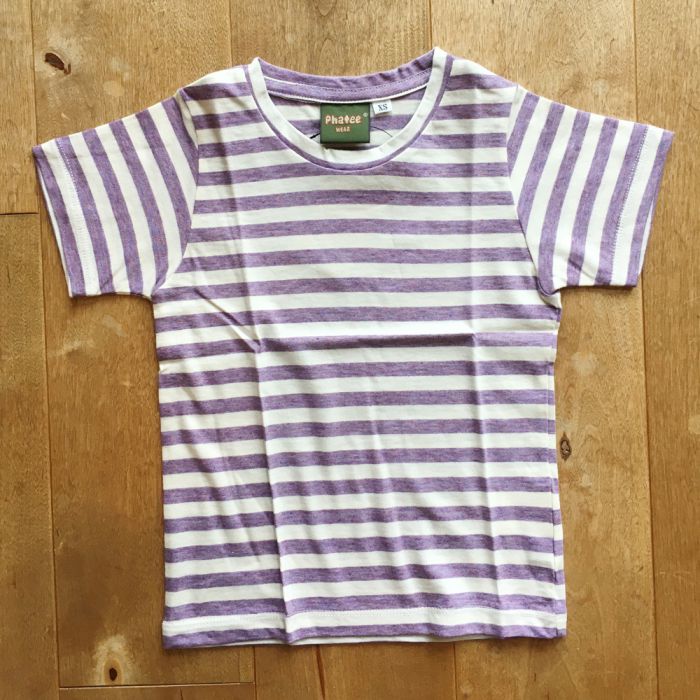 Phatee LABORATORY - KIDS S/S TEE / OC BORDER PURPLE (SAMPLE) (XS(90))の画像