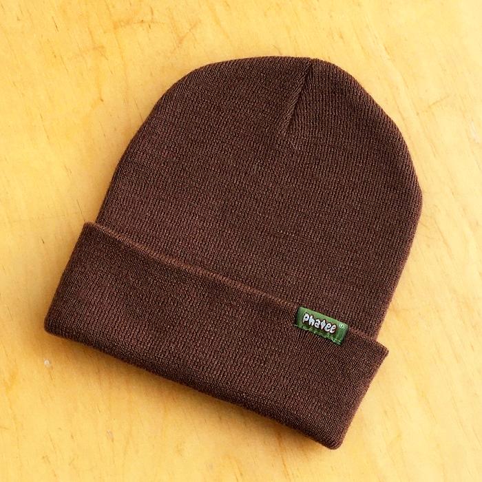  KNIT CAP / BROWN OUT LETの画像