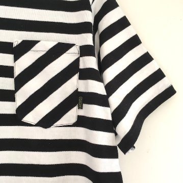Phatee - HEMP TEE S/S POCKET UPCYCLE / BORDERの画像