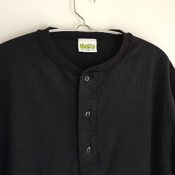 Phatee - HEMP HENLEY NECK S/S / BLACKの画像