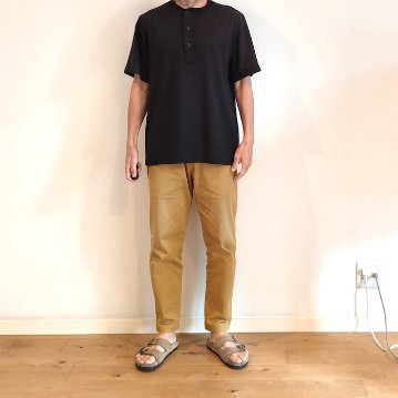 Phatee - HEMP HENLEY NECK S/S / BLACKの画像