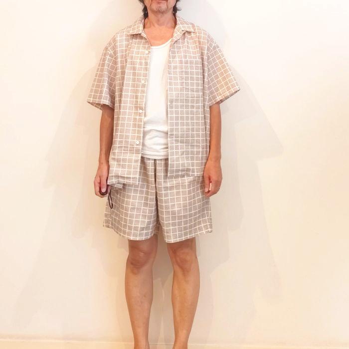 Phatee SPECIALS - S/S SHIRTS + SHORTS SET-UP / BEIGE CHECKの画像